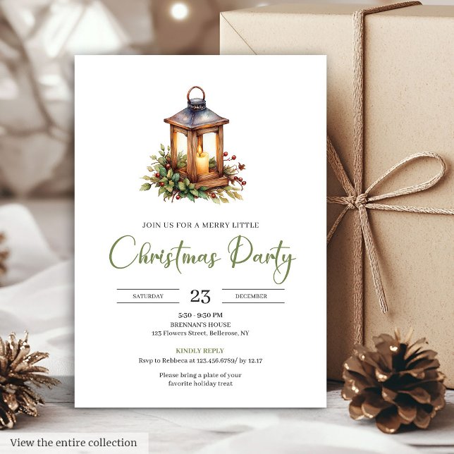 Convites Coroa de Natal de Pinho Neutro Boêmio Rústico Cart (Rustic Bohemian Neutral Pine Wreath Christmas Invite)