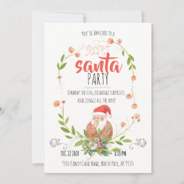 Convites Coroa de Natal do Papai Noel Secreto em Aquarela N