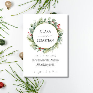 Convites Coroa de Natal Elegante Minimalista Moderno Casame