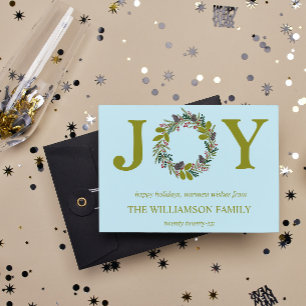 Convites Coroa de Natal Nome da Família Floral Feriado