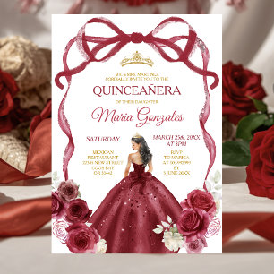 Convites Coroa de Ouro da Princesa do Arco Vermelho Borgonh