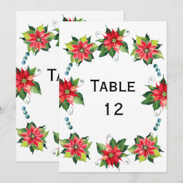 Convites Coroa de Poinsettia em Aquarela - Número da Mesa