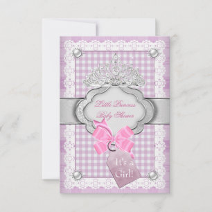 Convites Coroa de Princesa Bebê Menina Rosa Tiara Princesa