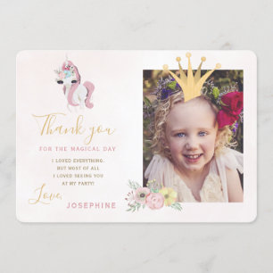 Convites Coroa de princesa rosa e dourada foto da menina ob