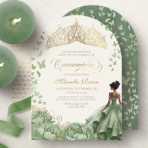 Coroa de Princesa Tiara Verde Sage Quinceanera