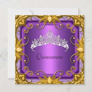 Convites Coroa de Quinze Anos Festa de Aniversário Roxo Dou
