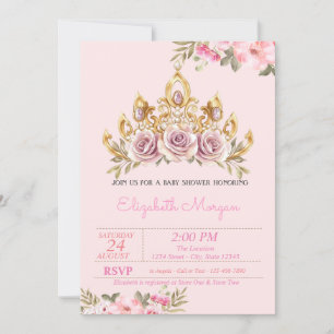 Convites Coroa de Rosas Chic Floral Baby Shower 