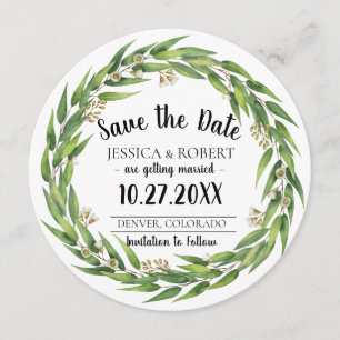 Convites Coroa de Salgueiro Florido Save the Date Casamento