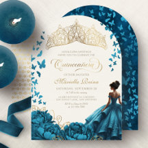 Coroa de Tiara Floral Azul Escuro Quinceanera
