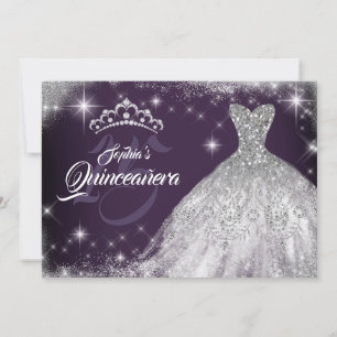 Convites Coroa de Tiaras de Noite de Quinze Anos com Renda
