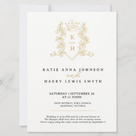 Convites Coroa e forragem, ouro preto em branco