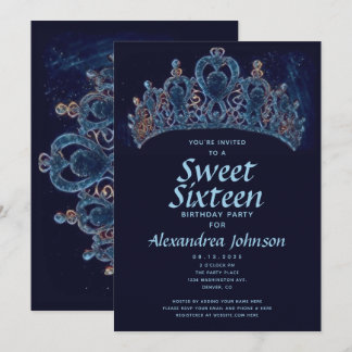 Convites Coroa Elegante Doce Dezesseis 16º Aniversário