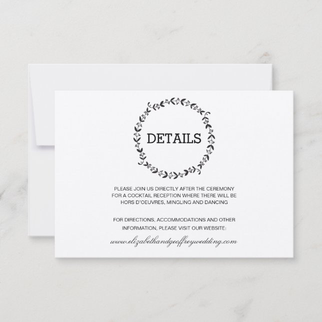 Convites Coroa Elegante Rustic Kraft Detalhes do Casamento (Frente)