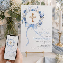 Coroa floral azul arco menino batismo