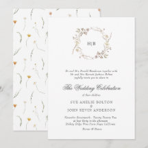 Coroa Floral Clássica Monograma Sobrenome Casament