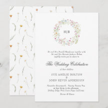 Coroa Floral Clássica Monograma Sobrenome Casament