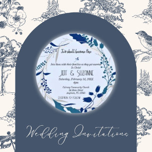 Convites Coroa Floral Cristã Dois Se Tornam Um Casamento