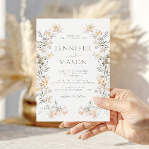 Convites Coroa Floral de Outono Boho Meadow Casamento