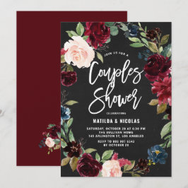 Convites Coroa Floral de Outono em Quadro Negro para Chá de