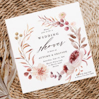 Coroa Floral de Romance de Outono no Chá de Noiva