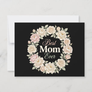 Convites Coroa Floral Elegante Melhor Mãe do Mundo