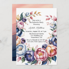 Convites Coroa Floral Elegante Para Festa de solteira