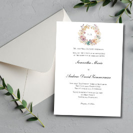 Convites Coroa Floral Monograma Casamento Formal Tradiciona