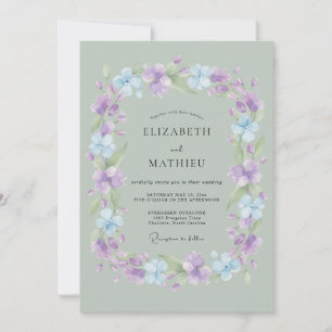 Convites Coroa Floral Pastel Lavanda Casamento