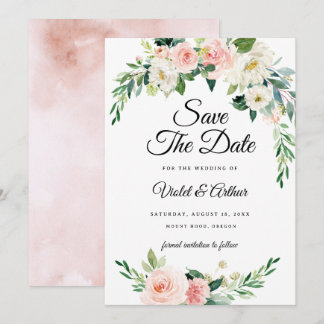 Convites Coroa Floral Rosa Bege Casamento Salve A Data