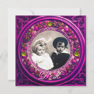 CONVITES COROA FLORAL ROSA RENASCIMENTO FLORENTINO MONOGRAM