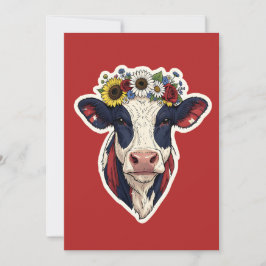 Convites Coroa Floral Vaca Patriótica 4 de Julho