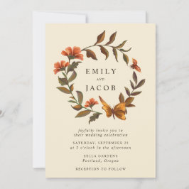 Convites Coroa Floral Vintage Casamento