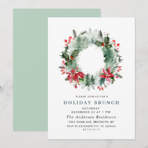 Convites Coroa Paisagem Floresta NATAL FÉRIAS BRUNCH