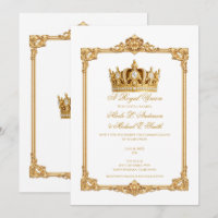 Coroa Real Coroada a Ouro Elegante Casamento