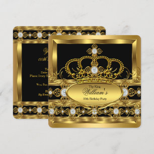 Convites Coroa Rei Príncipe Rainha Real Ouro Diamante Festa