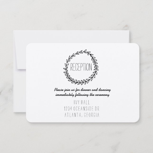 Convites Coroa Rústica Kraft Recepção (Frente)