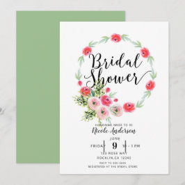 Convites Coroa Vintage Floral Aquarela Chá de Noiva