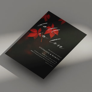 Convites Corpo Vermelho Elegante "Cair no Amor" Deixa Casam