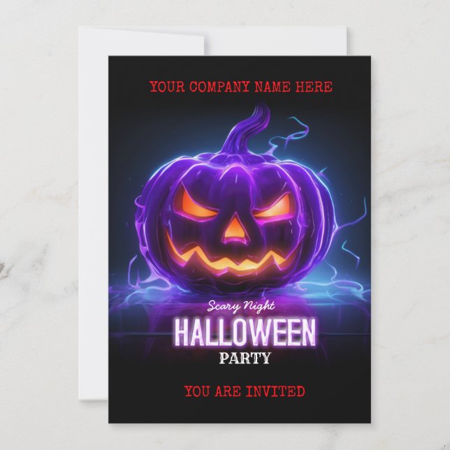 Convites Corporate Business Halloween Office Party Logo (Frente)