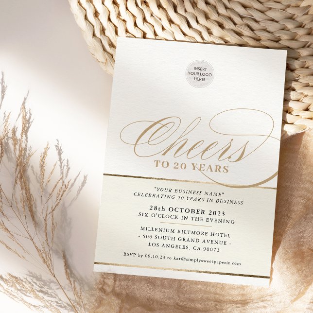 Convites CORPORATE PARTITY elegante apóia o ouro negro (Criador carregado)