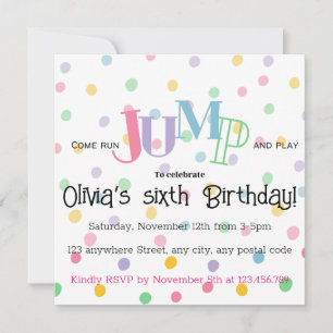 Convites Corra, salta, toca pontos coloridos