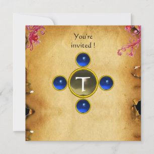 Convites CORREDORES NO Sapire DO monograma DA TEMPESTADE