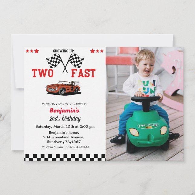 Convites Correndo em duas festas de segundo aniversário de  (Frente)