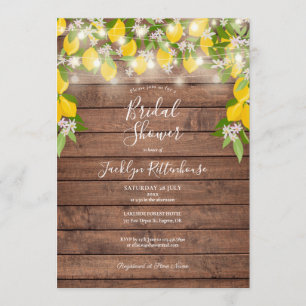 Convites Corrente de madeira lança Chá de panela de limões