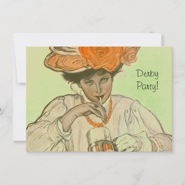 Convites Corrida de cavalos dos chapéus dos rosas dos (Frente)