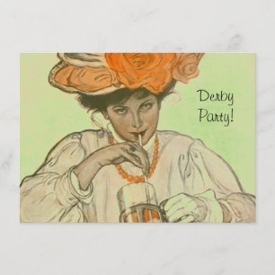 Convites Corrida de cavalos dos chapéus dos rosas dos