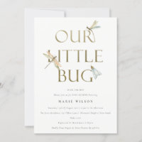 Corte nosso Chá de fraldas de Dragonfly Dourado In