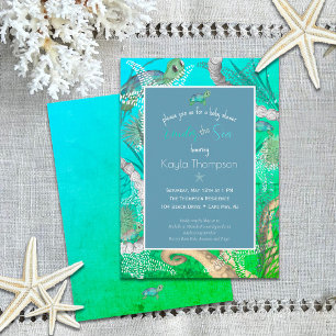 Convites Corte sob o Chá de fraldas do mar