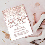 Convites Cortina Dourada de Brilho Rosa Branca - Cortina Do<br><div class="desc">Este convite de aniversário glamouroso e luxuoso dos Dezesseis é o design perfeito para o evento especial de sua jovem adolescente. Ele apresenta uma cortina de borda brilhante rosa cintilante com falso brilho em cima de um simples fundo branco. É um elegante, chic, trendy, e moderno design de bling com...</div>