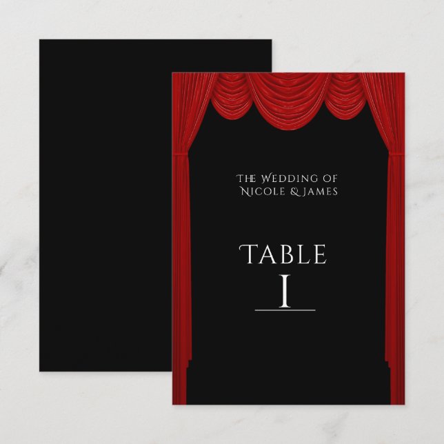 Convites Cortinas Vermelhas HOLLYWOOD Cortinas Elegantes de (Frente/Verso)
